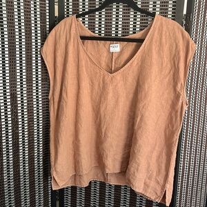 Esby Hand Dyed Linen Top, M